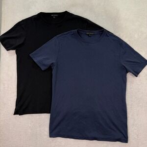 Lot of 2 Robert Barakett Mens Large Pima Cotton Short Sleeve Crew Neck Tee Shirt